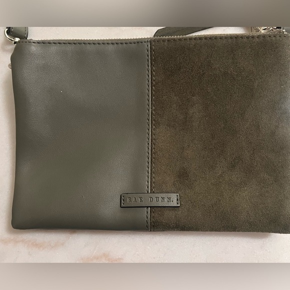 Rae Dunn Women’s Leather and Suede Green Crossbody Bag Purse Double Top Zippers - Picture 3 of 12